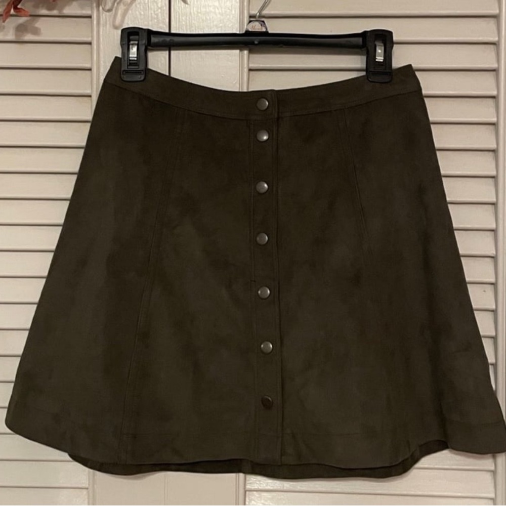 Abercrombie & Fitch Green A-Line Mini Skirt Casual